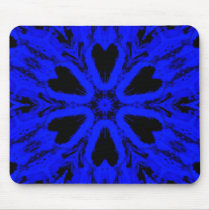 Blue Skull Turnstile Kaleidoscope Mouse Pad