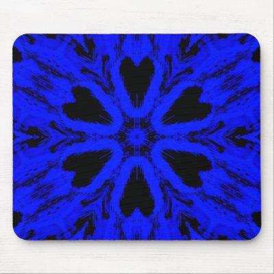 Blue Skull Turnstile Kaleidoscope Mouse Pad by HalloweenSpirit