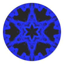 Blue Skull Turnstile Kaleidoscope Round Sticker