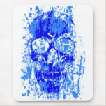 Blue skulls mouse pads