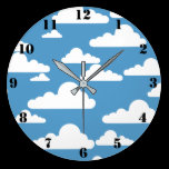 BLUE SKY AND FLUFFY CLOUDS Wall Clock wall clocks