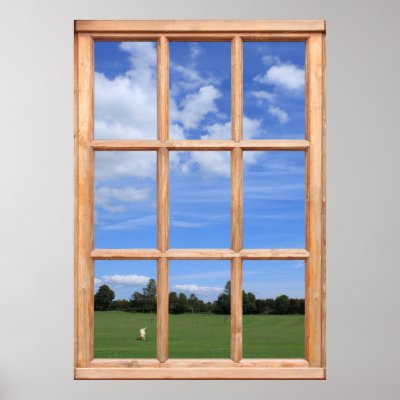 Blue Sky over the Park View from a Window Poster by SceneFromAWindow