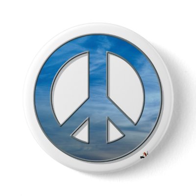 Blue Sky Peace Button by threesalamanders
