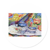Blue Sky Tea Round Sticker