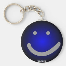 Blue Smiley Town KeyChain