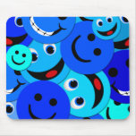 BLUE SMILEYS COLLAGE MOUSEMAT