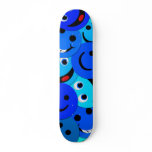 BLUE SMILEYS COLLAGE SKATEBOARD