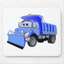 Blue Snow Plough Cartoon Mousemats