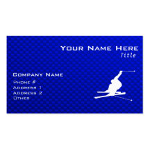 Blue Snow Skiing Business Cards