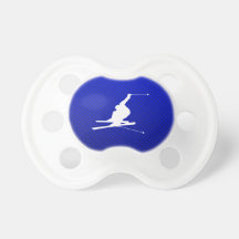 Blue Snow Skiing Pacifiers