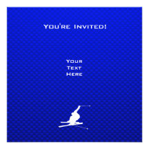 Blue Snow Skiing Personalised Announcements