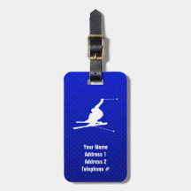 Blue Snow Skiing Tags For Luggage