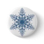 Blue Snowflake Button
