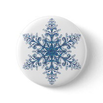 Blue Snowflake Button