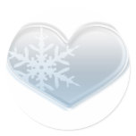 blue snowflake heart stickers