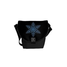 Blue Snowflake Mini Messenger Bag
