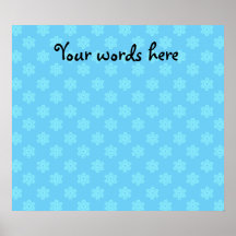 Blue snowflake pattern poster