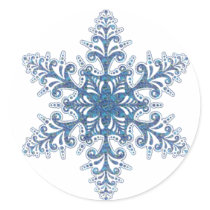 Blue Snowflake Stickers