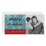 Blue Snowflakes Christmas Photo Card