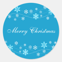 Blue Snowflakes Holiday Stickers