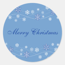 Blue Snowflakes Holiday Stickers