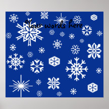 Blue snowflakes pattern posters