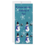 Blue Snowflakes Reading Snowman Bookmarks rack cards