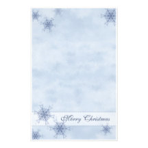 Blue Snowflakes Stationery