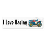 Blue Soap Box Car I Love Racing Bumper Sticker bumper stickers