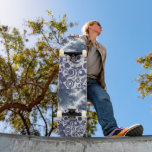 Blue Space Clouds Swirls and Storms skateboards