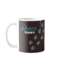 Blue Space Puppy Paw Prints Mug