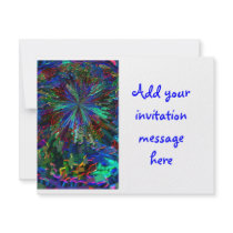 Blue Sparkle Alien Planet Personalized Invitations