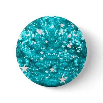 Blue sparkles glitter and stars button