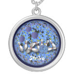 Blue Speckled Bowling Ball Necklaces