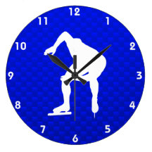 Blue Speed Skater Wall Clocks
