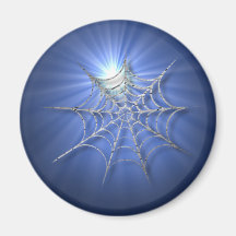 Blue Spider Web Gleaming in the Sun Stickers Refrigerator Magnet