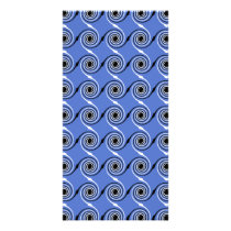 Blue Spiral Wave Graphic Pattern. Customized Photo Card