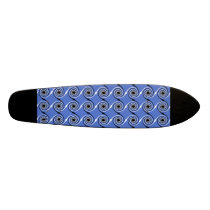 Blue Spiral Wave Graphic Pattern. Skate Board
