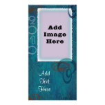 Blue Spirals V Custom Photo Cards