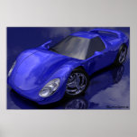 Blue Sports Car posters