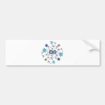 Blue Spring Flower Garden Bumper Sticker