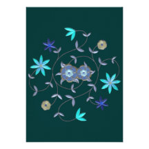 Blue Spring Flower Garden Invite