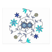 Blue Spring Flower Garden Postcard