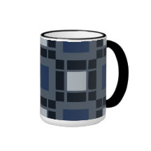 Blue Square Pattern Mug