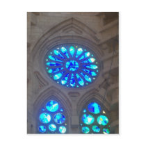 Blue Stained Glass Windows Postcard