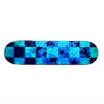 Blue Star Chequered Skateboard