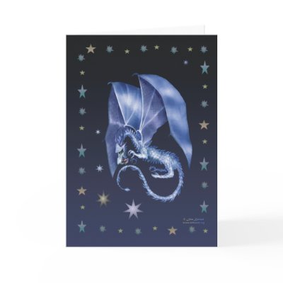 Blue Star Dragon Card by LisaKonrad