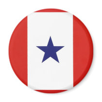 Blue Star Flag round magnet