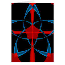 Blue Star Fractal Greeting Card