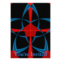 Blue Star Fractal Invitation